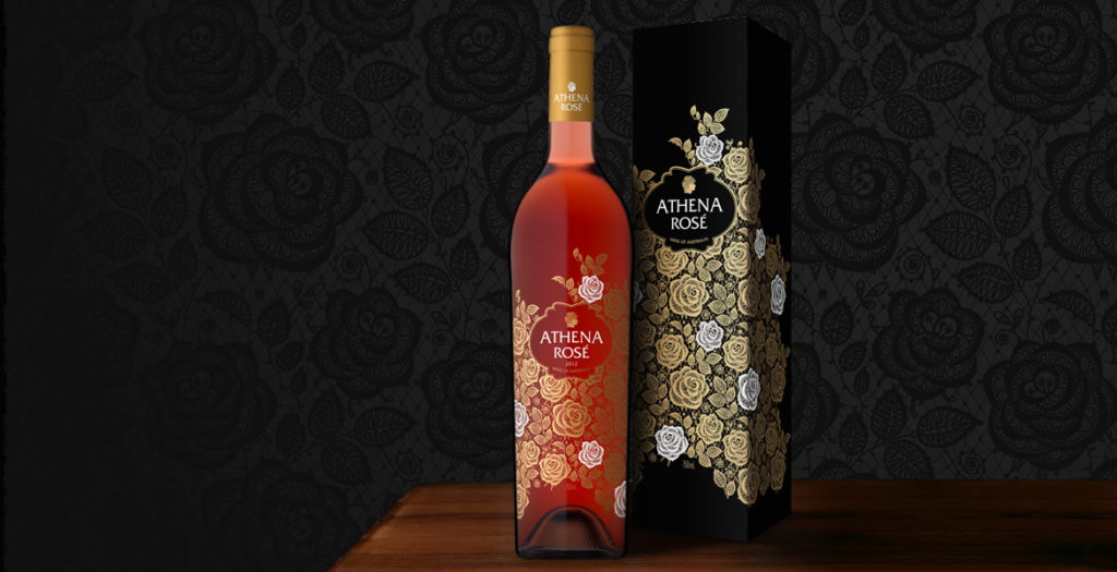 Athena Rosé Wine Label Design